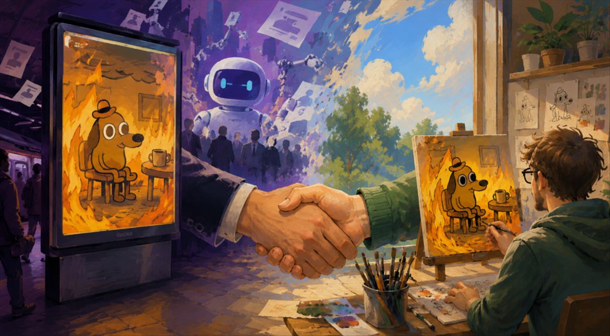 «This is fine» termina bien: el autor del meme más célebre de internet llega a un acuerdo con Artisan y los anuncios desaparecen